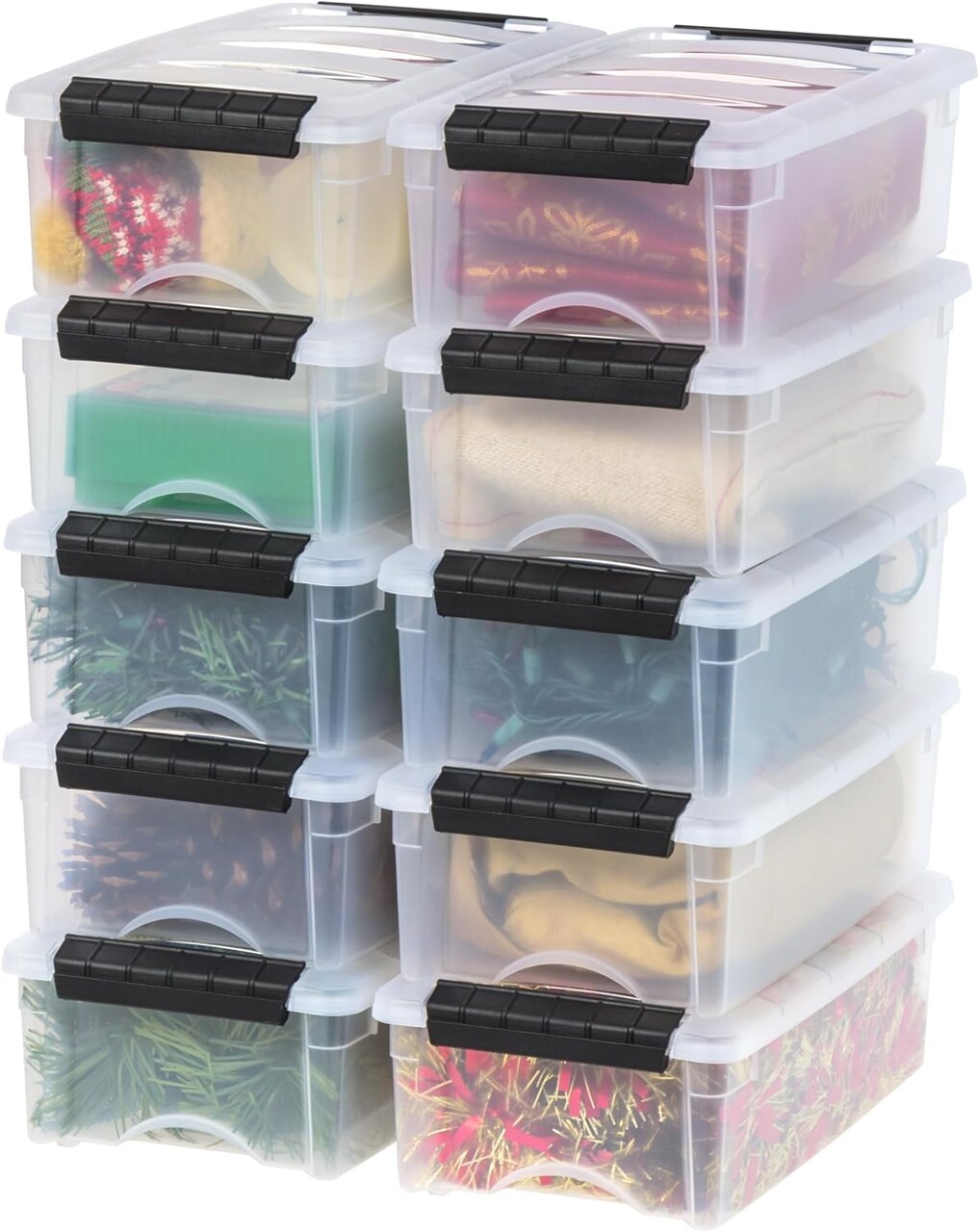 IRIS USA Plastic Storage Bins with Lids and Secure Latching Buckles